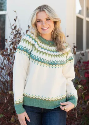 Avena Cream Pattern Sweater