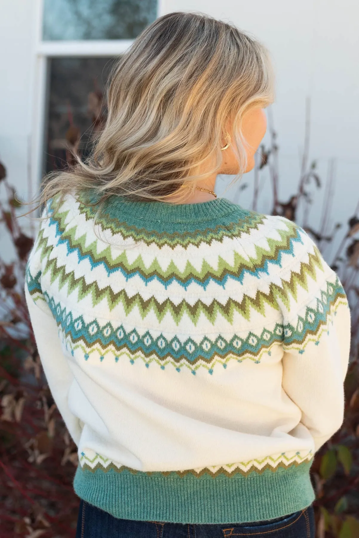 Avena Cream Pattern Sweater
