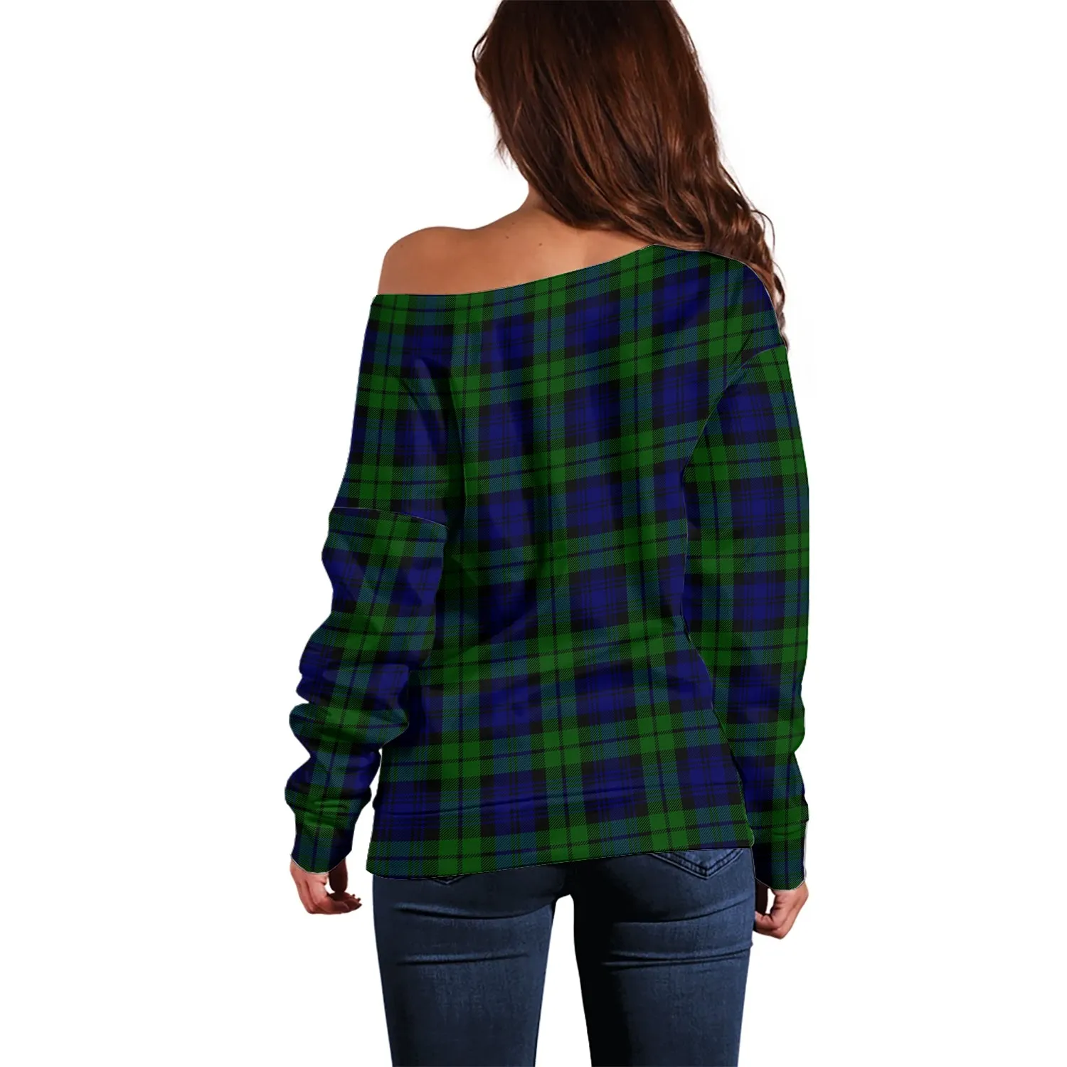 Bannatyne Tartan Off Shoulder Women Sweater with Family Crest