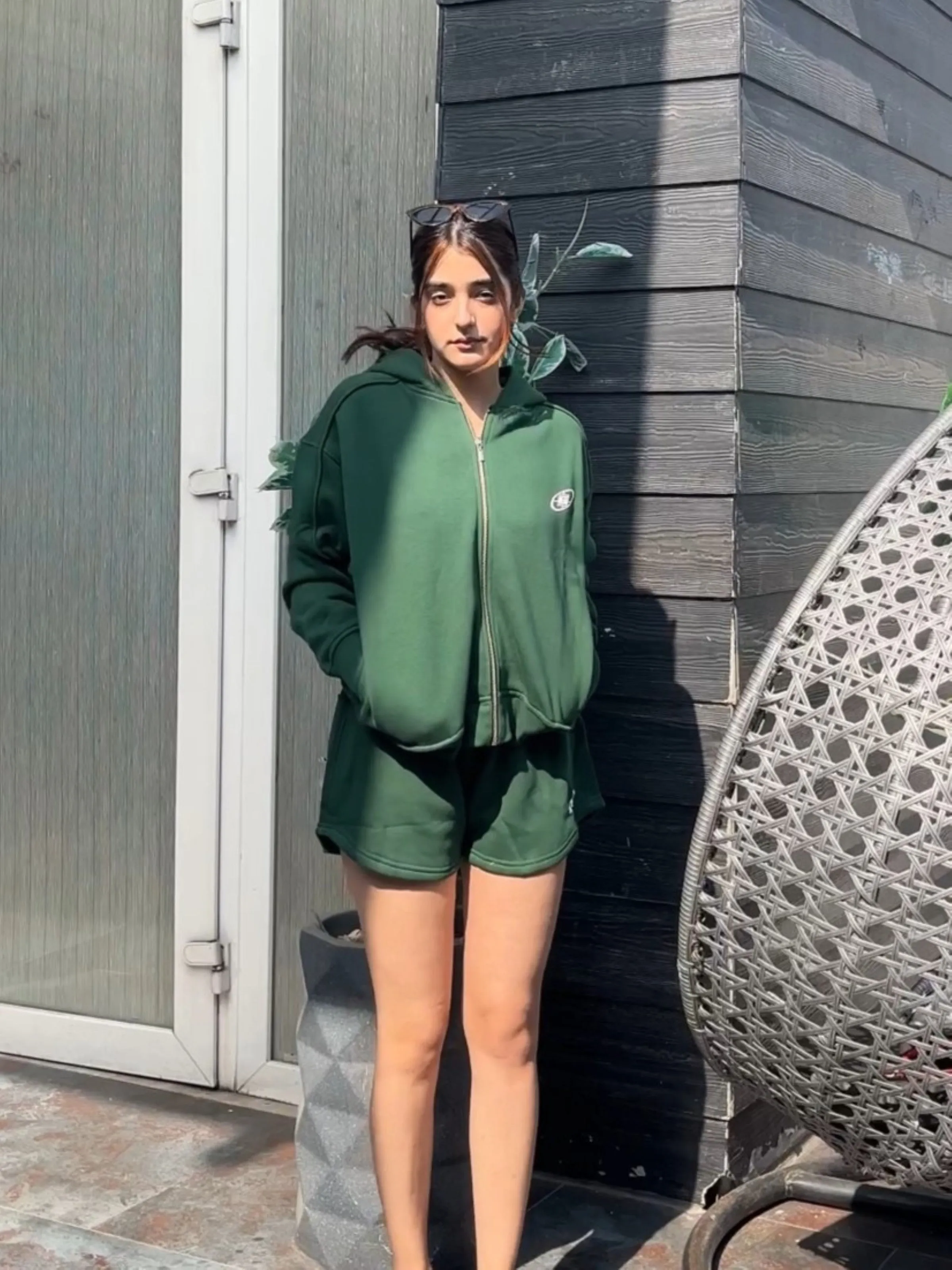 Barcelona Heavyweight Oversized Zip:Through Hoodie Jacket For Women