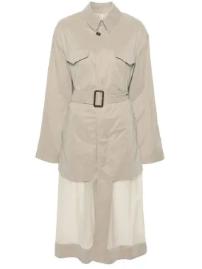 Belted panelled trench coat<BR/><BR/>