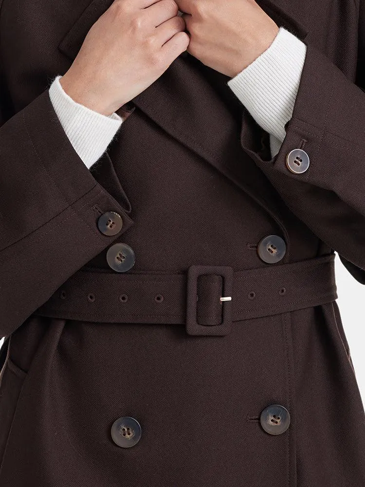 Brown Worsted Trench Coat Test