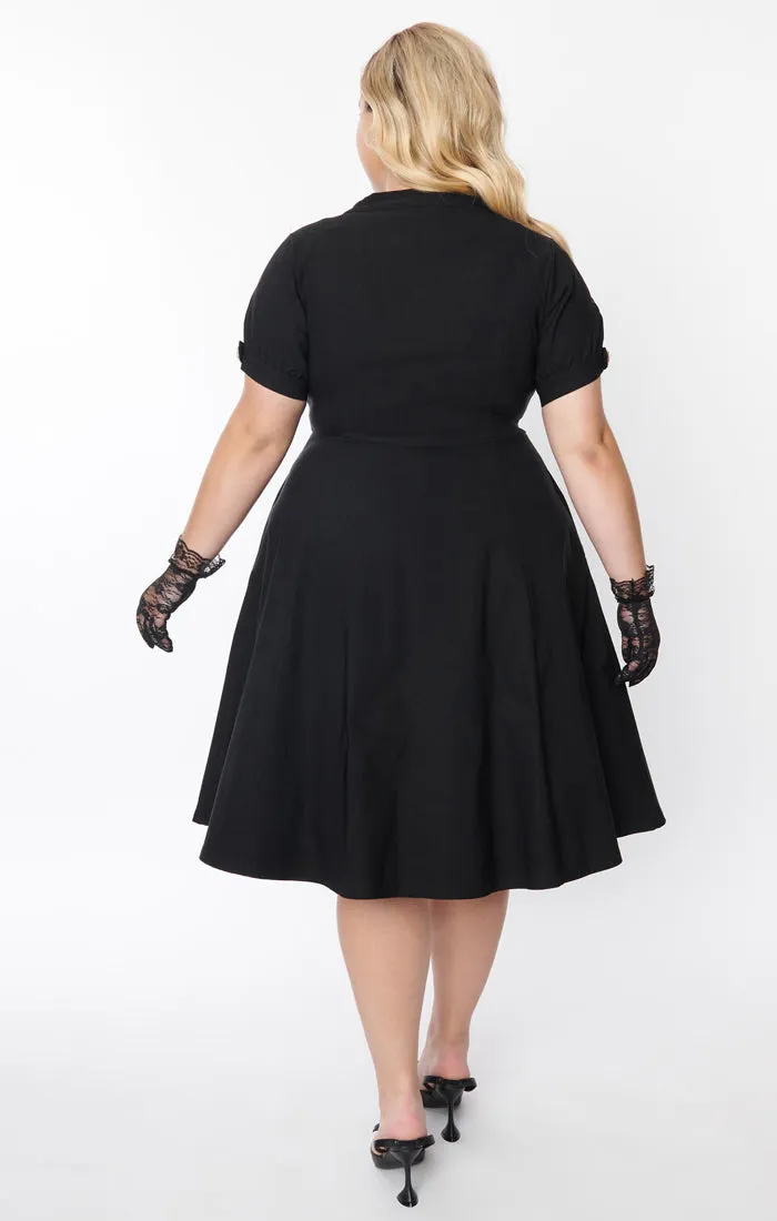 Button-Front Swing Dress by Unique Vintage