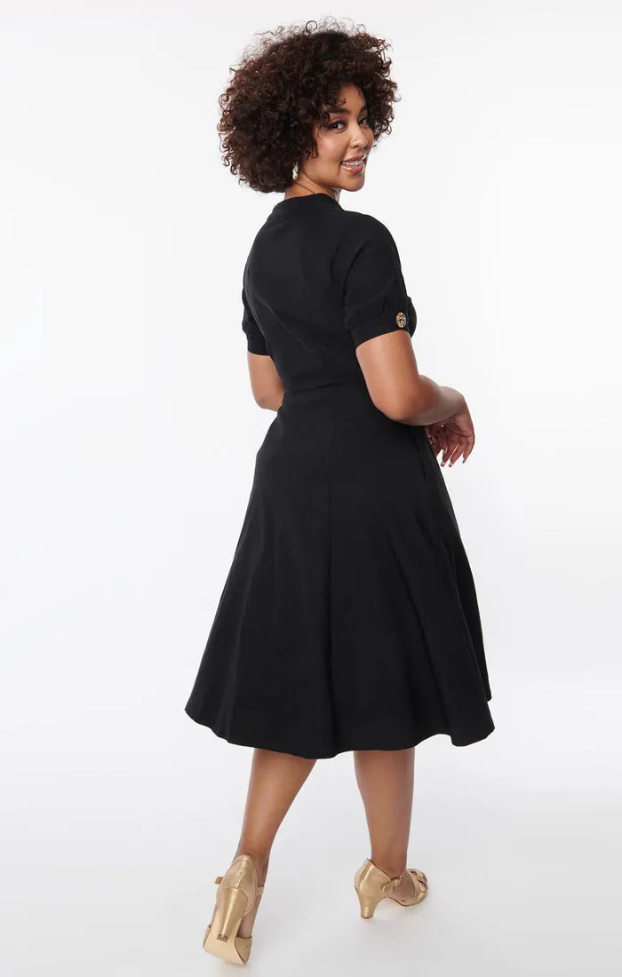 Button-Front Swing Dress by Unique Vintage