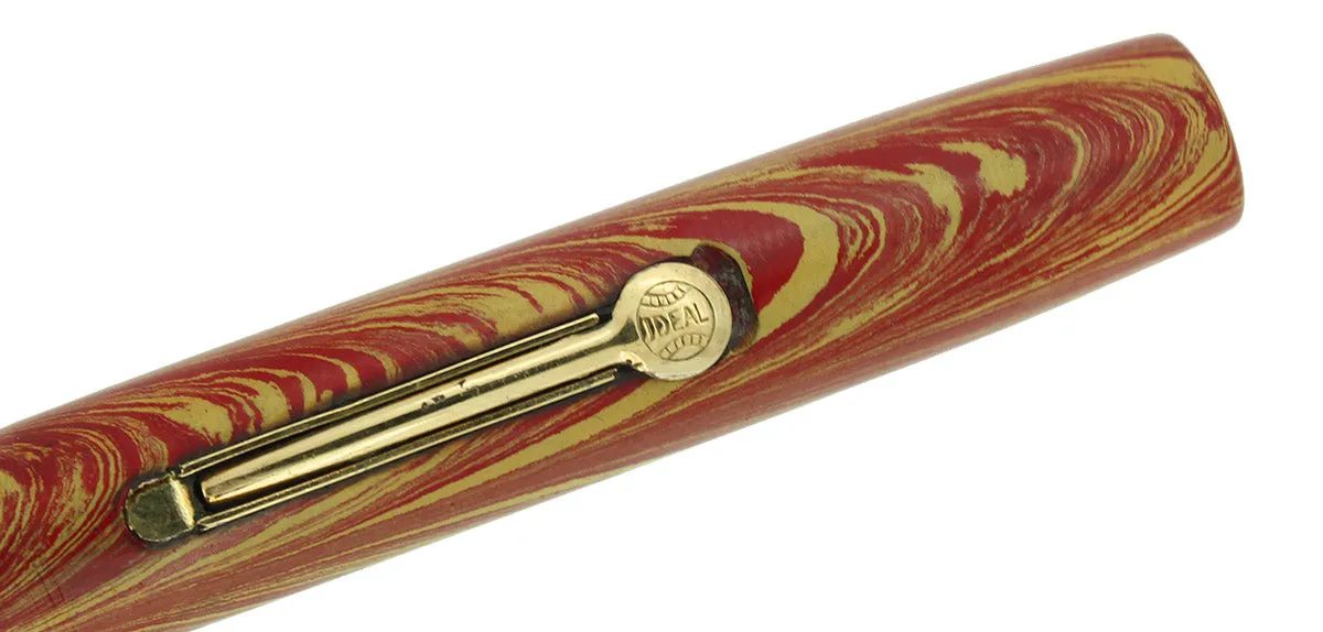 C1928 WATERMAN 52V ROSE RIPPLE HARD RUBBER FOUNTAIN PEN BARREL SECTION FEED