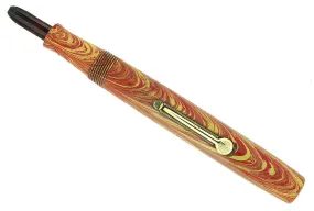 C1928 WATERMAN 52V ROSE RIPPLE HARD RUBBER FOUNTAIN PEN BARREL SECTION FEED