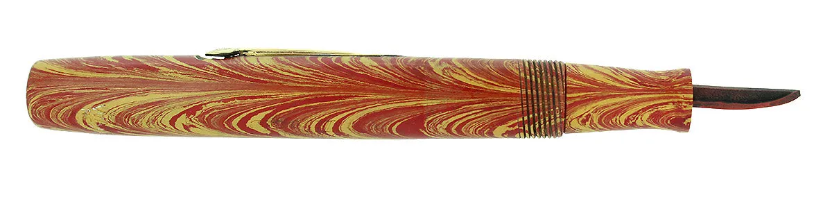 C1928 WATERMAN 52V ROSE RIPPLE HARD RUBBER FOUNTAIN PEN BARREL SECTION FEED