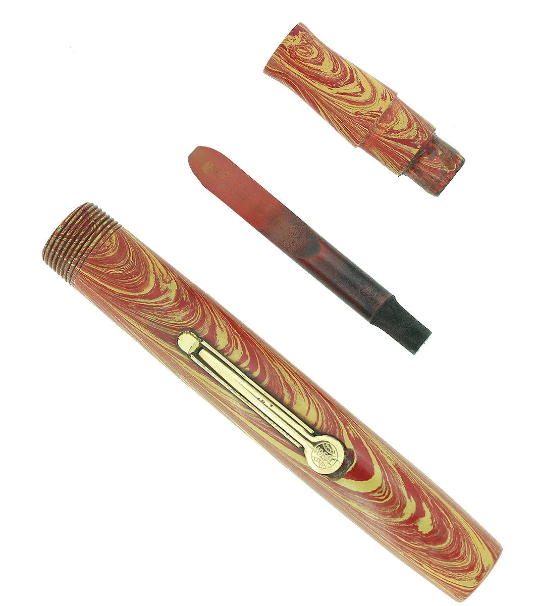 C1928 WATERMAN 52V ROSE RIPPLE HARD RUBBER FOUNTAIN PEN BARREL SECTION FEED