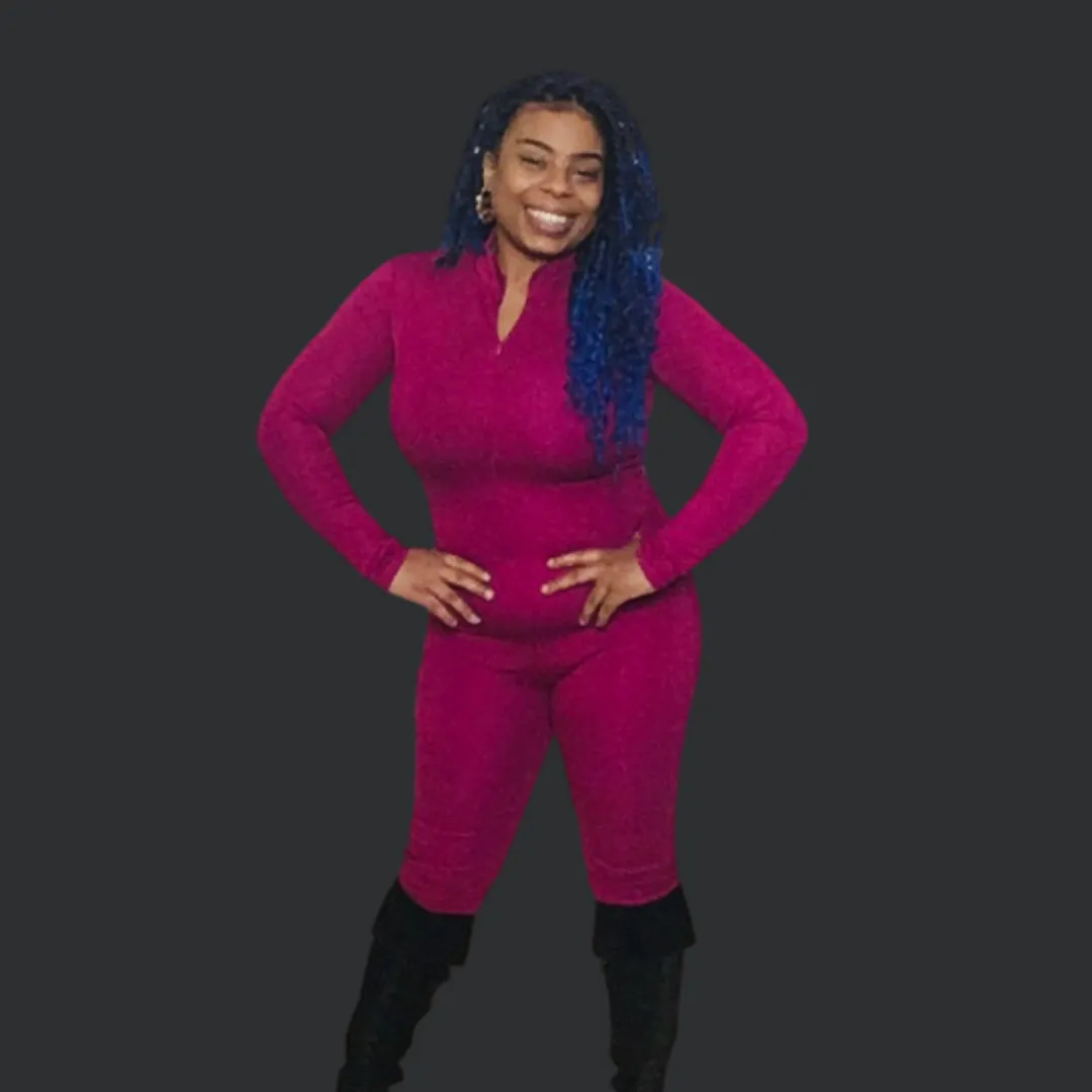 Cat The Catsuit Jumpsuit - Fuchsia