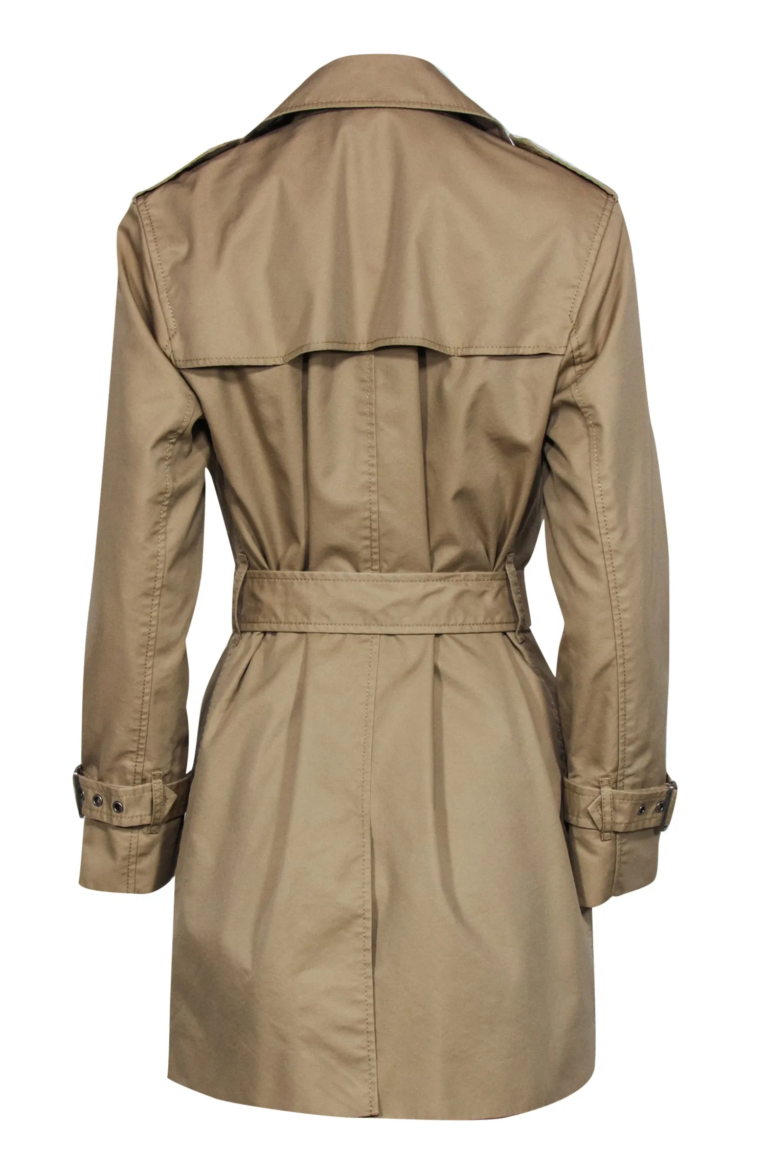 Coach - Tan Cotton Blend "The Trench" Double Breasted Coat Sz S