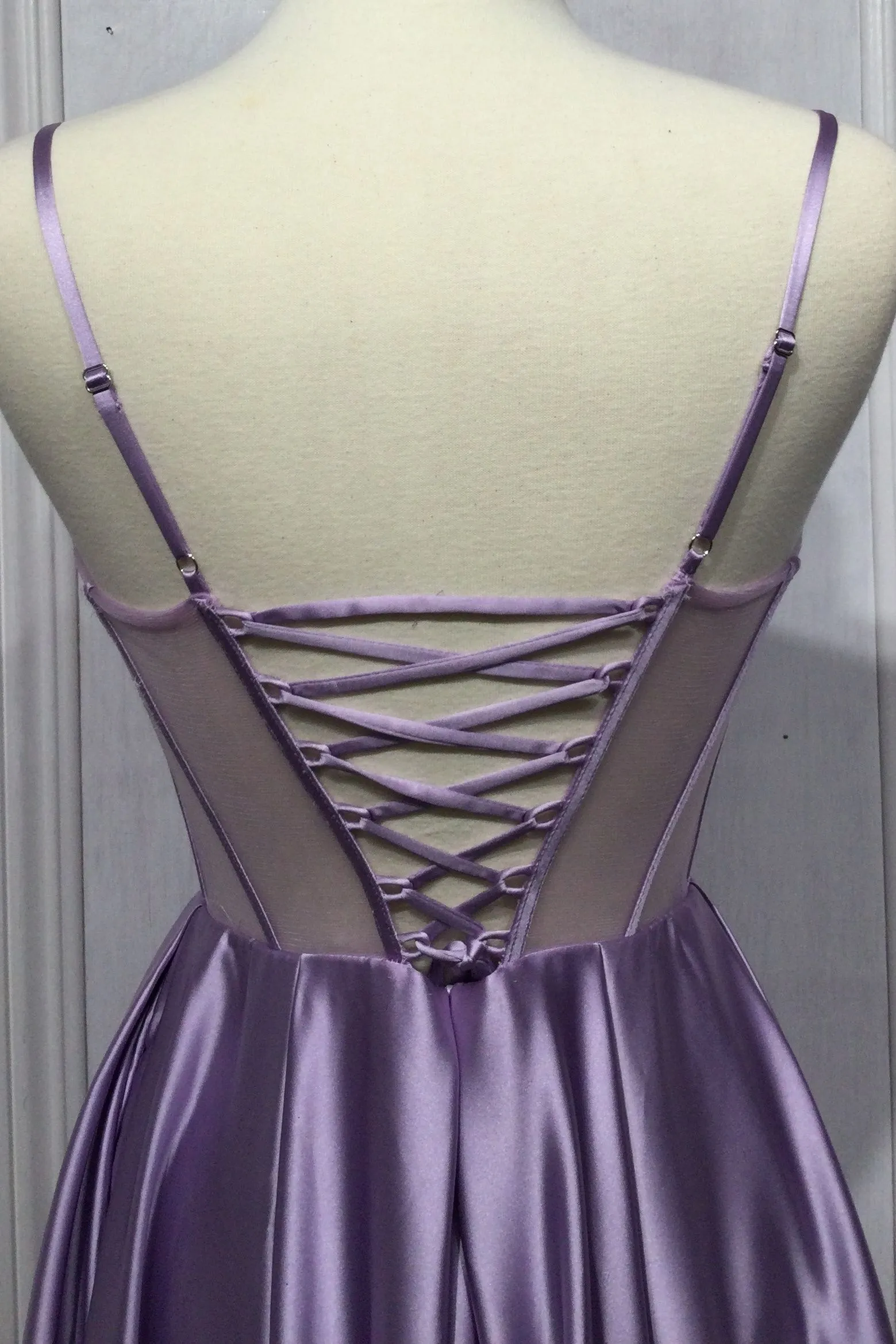 CORSET SATIN A-LINE GOWN WITH BUST EMBELLISHMENT CDCD276