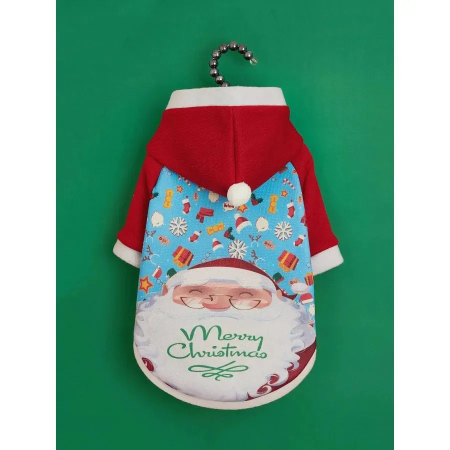 Dress Your Furry Friend in Holiday Cheer: Christmas Pets Dog Clothes - Santa Claus Plush Fleece Hoodies Sweater Coat for Puppy Teddy and Small Dogs, the Perfect Gift for the Season!