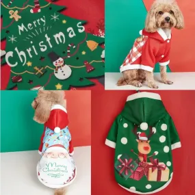 Dress Your Furry Friend in Holiday Cheer: Christmas Pets Dog Clothes - Santa Claus Plush Fleece Hoodies Sweater Coat for Puppy Teddy and Small Dogs, the Perfect Gift for the Season!