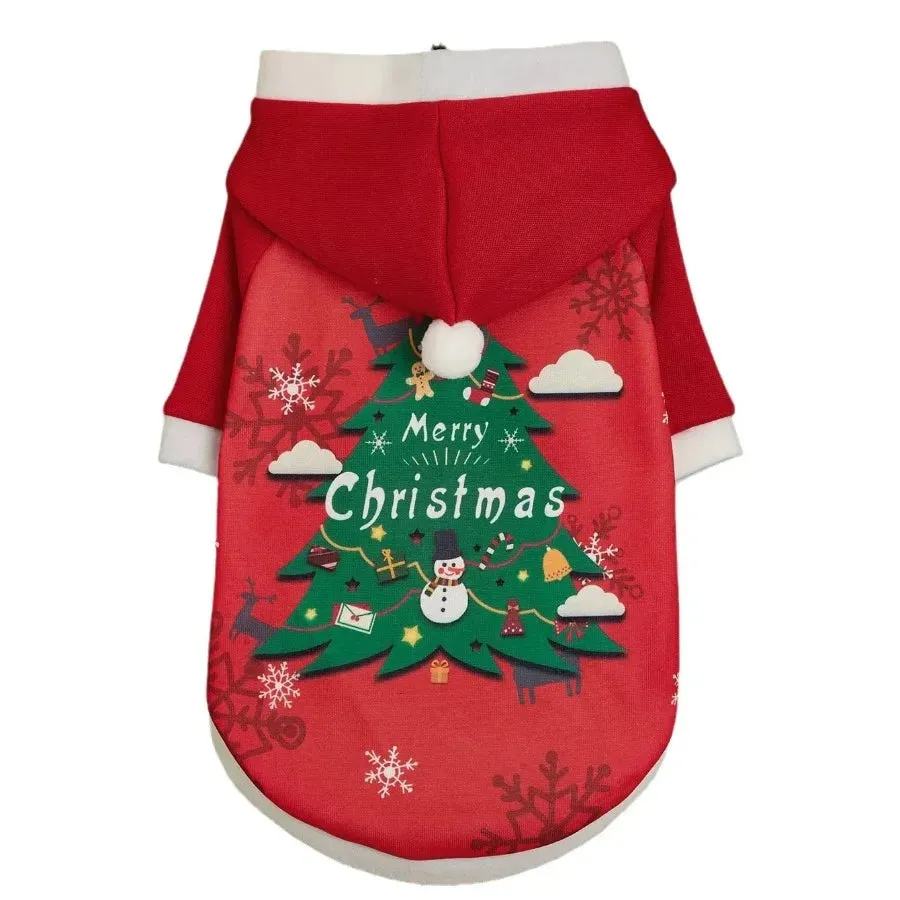 Dress Your Furry Friend in Holiday Cheer: Christmas Pets Dog Clothes - Santa Claus Plush Fleece Hoodies Sweater Coat for Puppy Teddy and Small Dogs, the Perfect Gift for the Season!