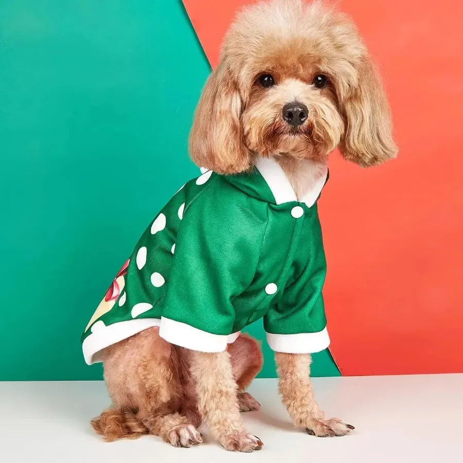 Dress Your Furry Friend in Holiday Cheer: Christmas Pets Dog Clothes - Santa Claus Plush Fleece Hoodies Sweater Coat for Puppy Teddy and Small Dogs, the Perfect Gift for the Season!