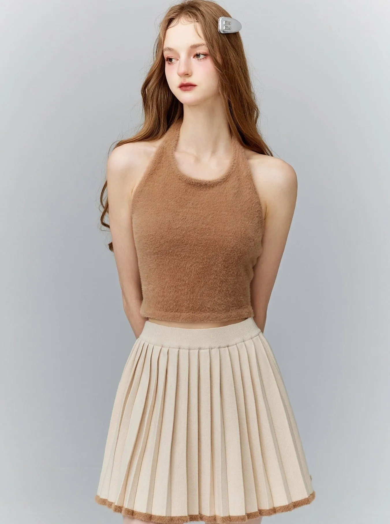 Fantasy Milk knitted three-piece skirt set