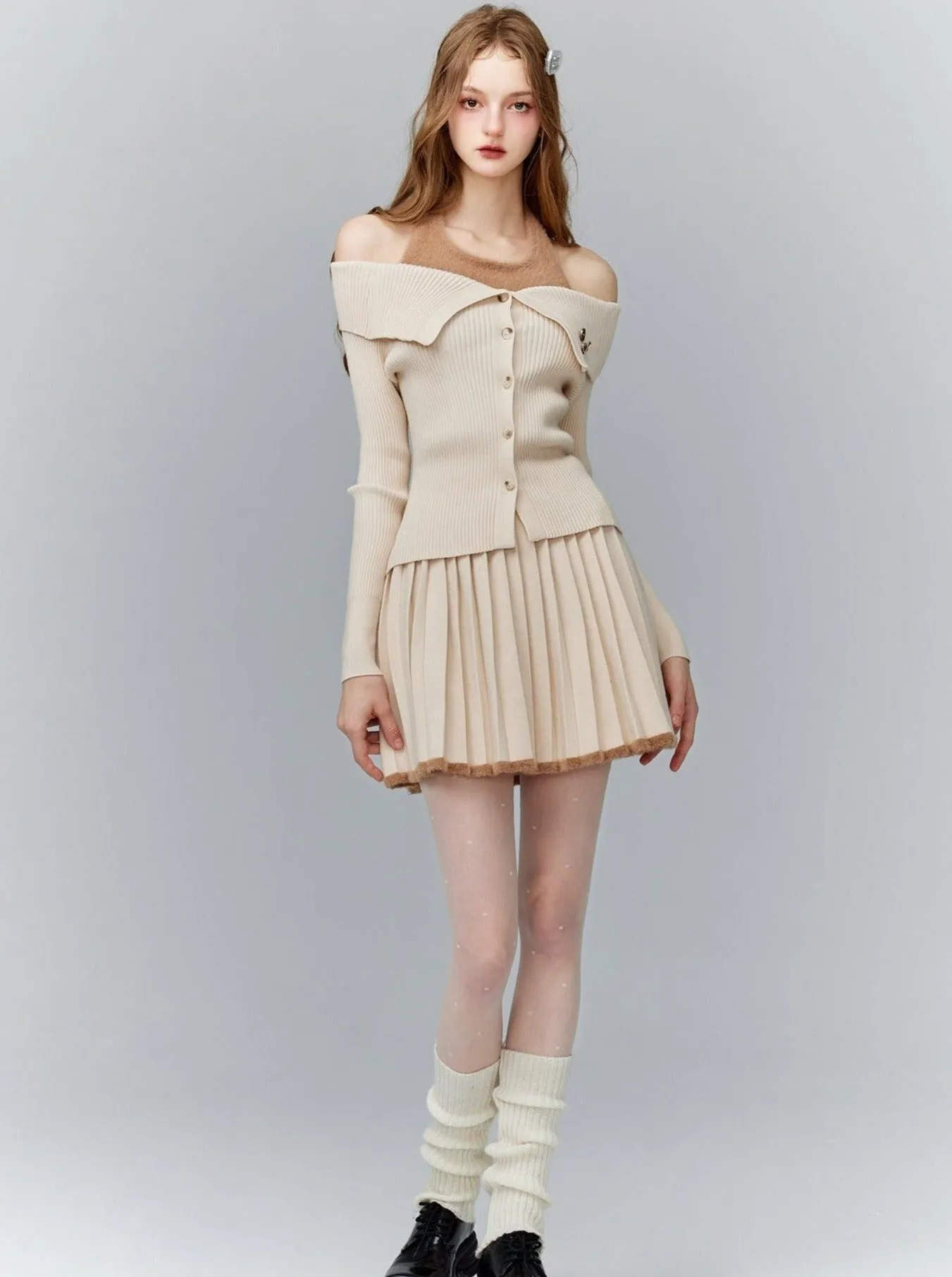 Fantasy Milk knitted three-piece skirt set