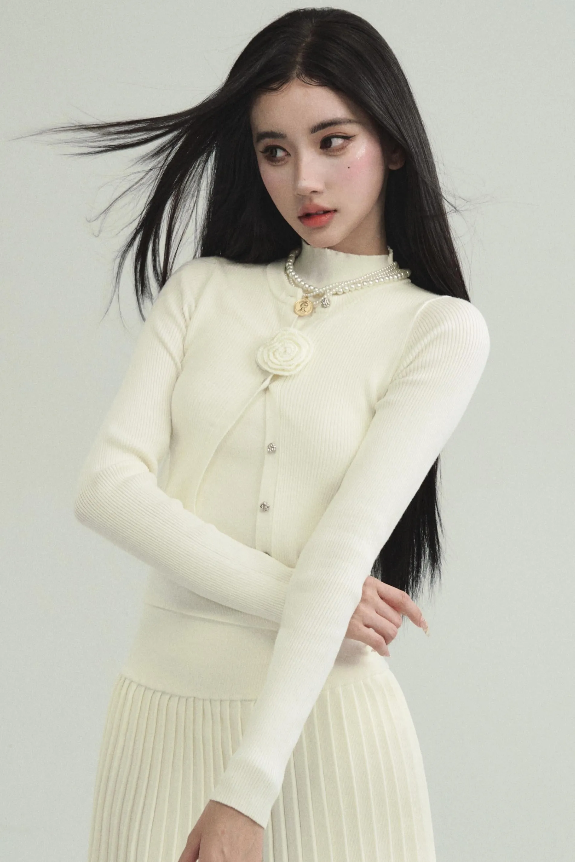 French Knitted Three-Piece Set-Up