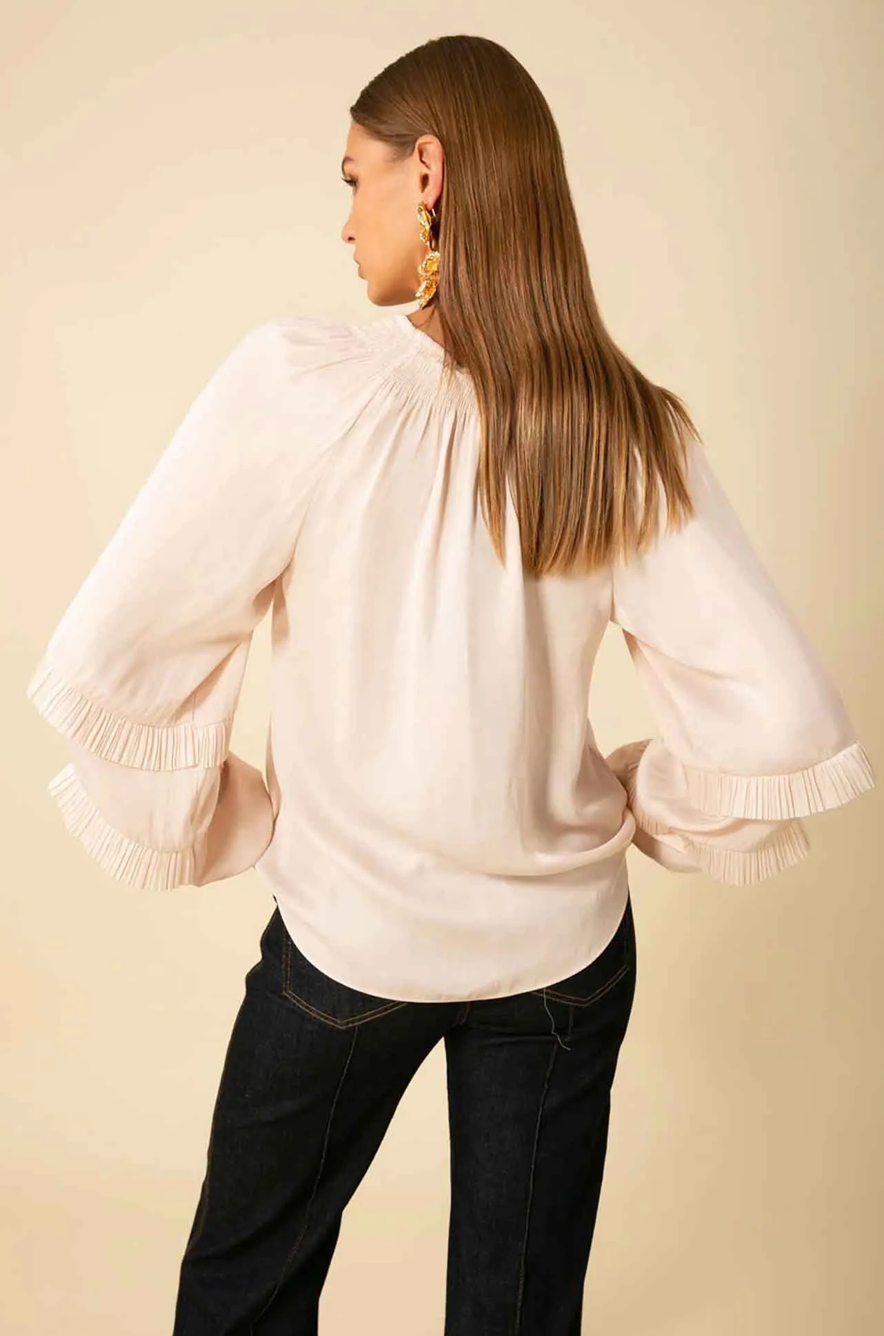 Hale Bob - Demi Long Sleeve Top in Champagne