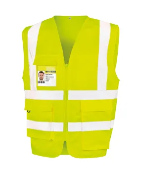 Heavy duty polycotton security vest | Fluorescent Yellow