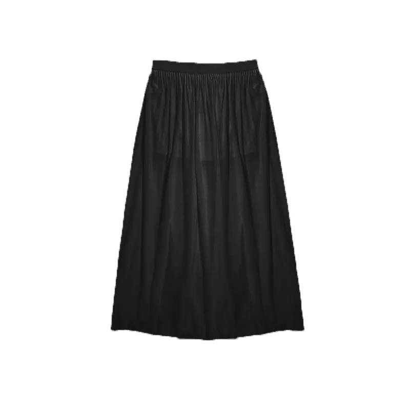 Ice Tencel Knitted Vest with Pleated Skirt Set-Up