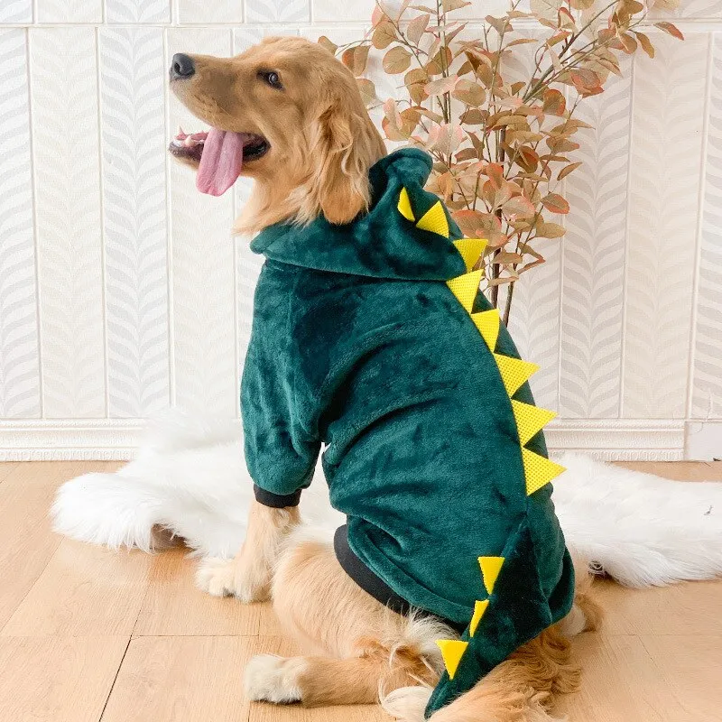 Large Dog Clothes: Funny Dinosaur Tiger Winter Fleece Clothing for Medium and Large Dogs | Winter Warm Pet Items | Autumn Winter Pet Apparel | Cozy Dog Sweater