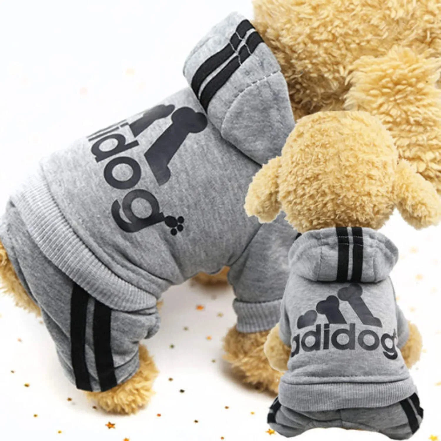 Make Your Pup the Coolest Kid on the Block with the Adidog Hoodie for Small to Medium Dogs!