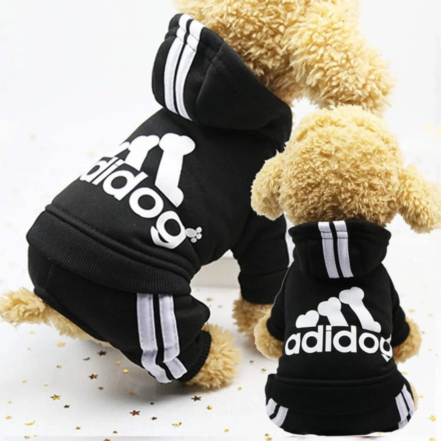 Make Your Pup the Coolest Kid on the Block with the Adidog Hoodie for Small to Medium Dogs!