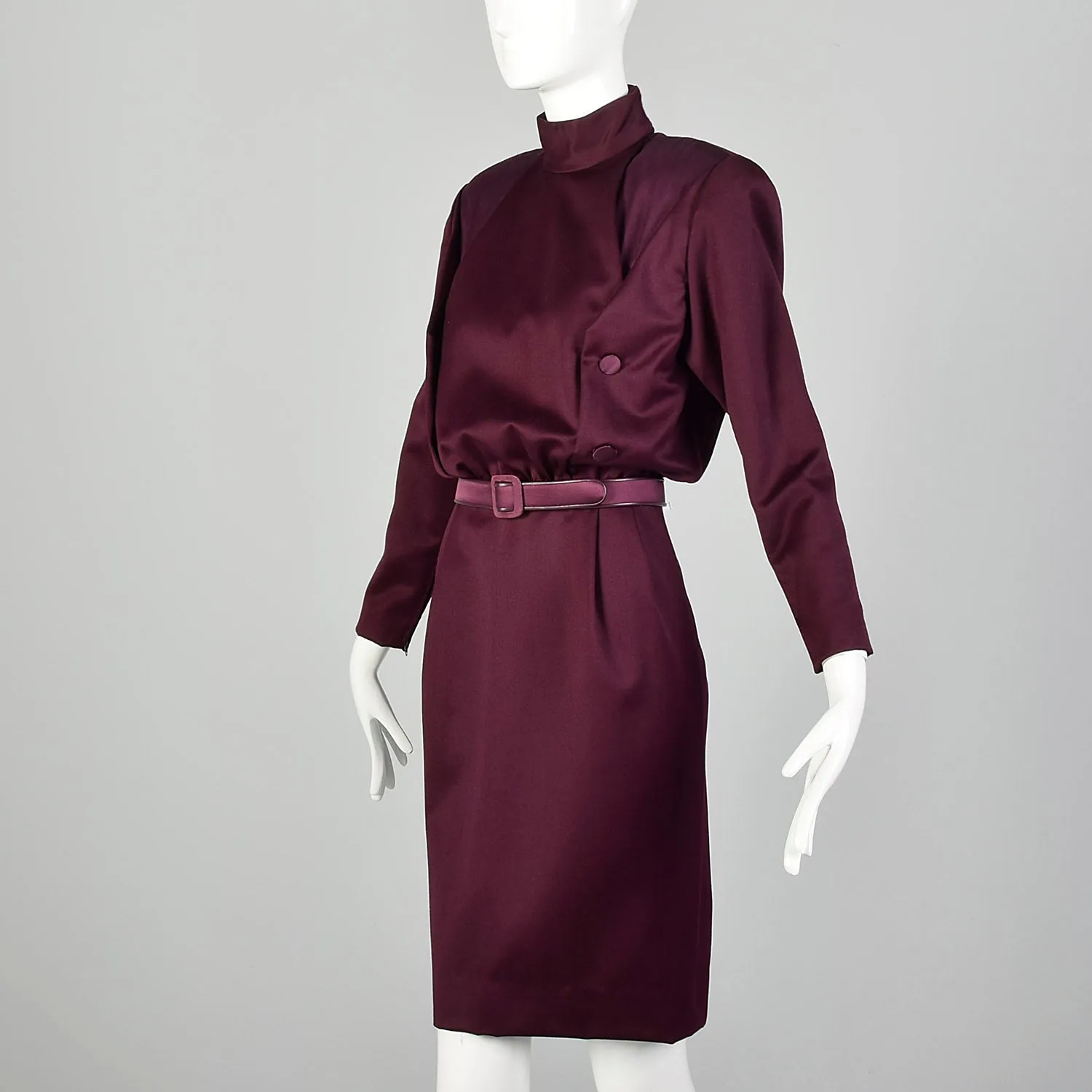Medium Galanos 1980s Purple Dress