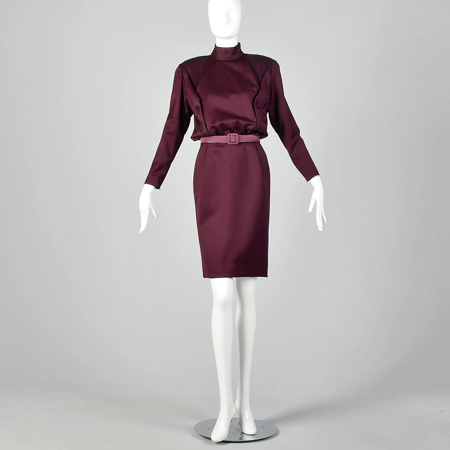 Medium Galanos 1980s Purple Dress