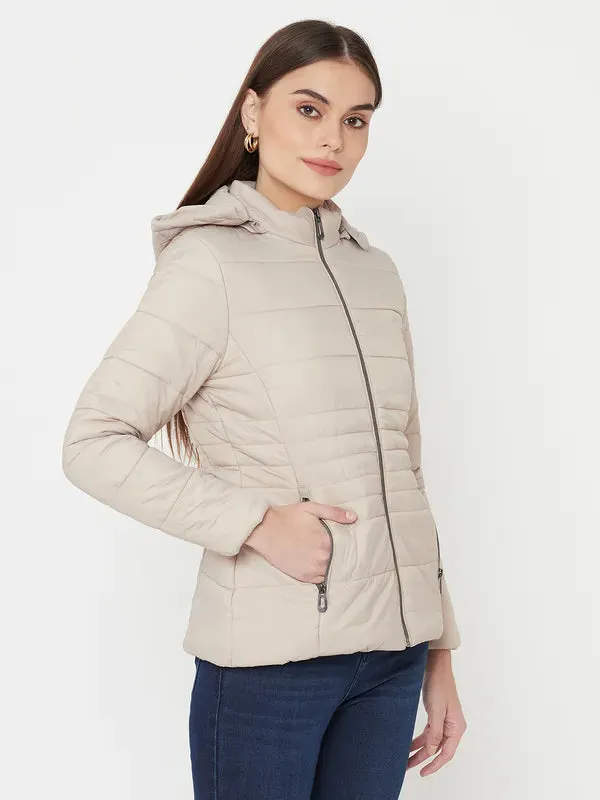 Mettle Women Brown Full Sleeve Parka Jacket