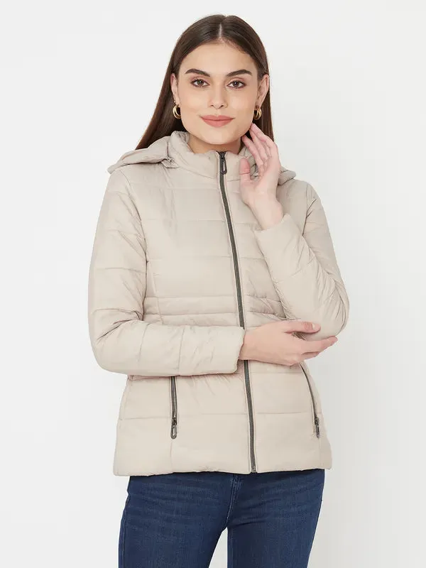 Mettle Women Brown Full Sleeve Parka Jacket