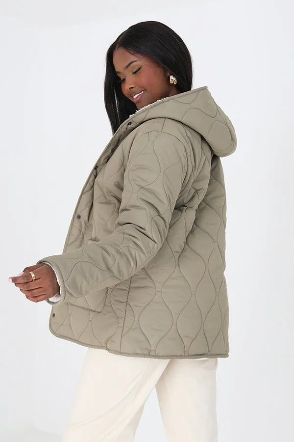 ONION QUILTED BORG LINED REVERSIBLE JACKET