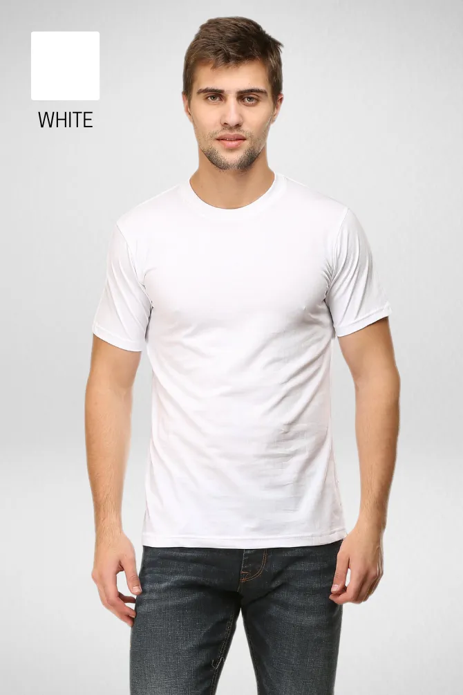 Pack Of 3 Plain T-shirts White Black and Grey Melange for Men