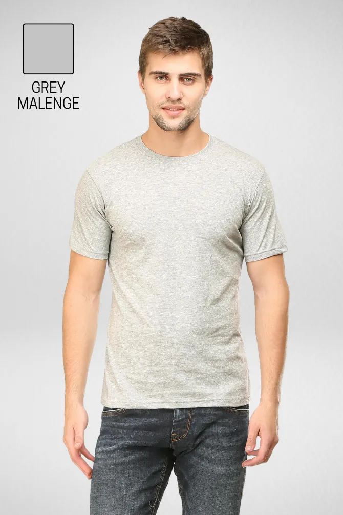 Pack Of 3 Plain T-shirts White Black and Grey Melange for Men