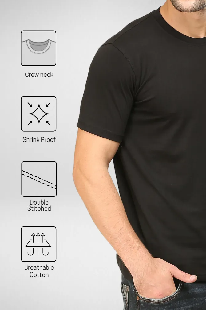Pack Of 3 Plain T-shirts White Black and Grey Melange for Men