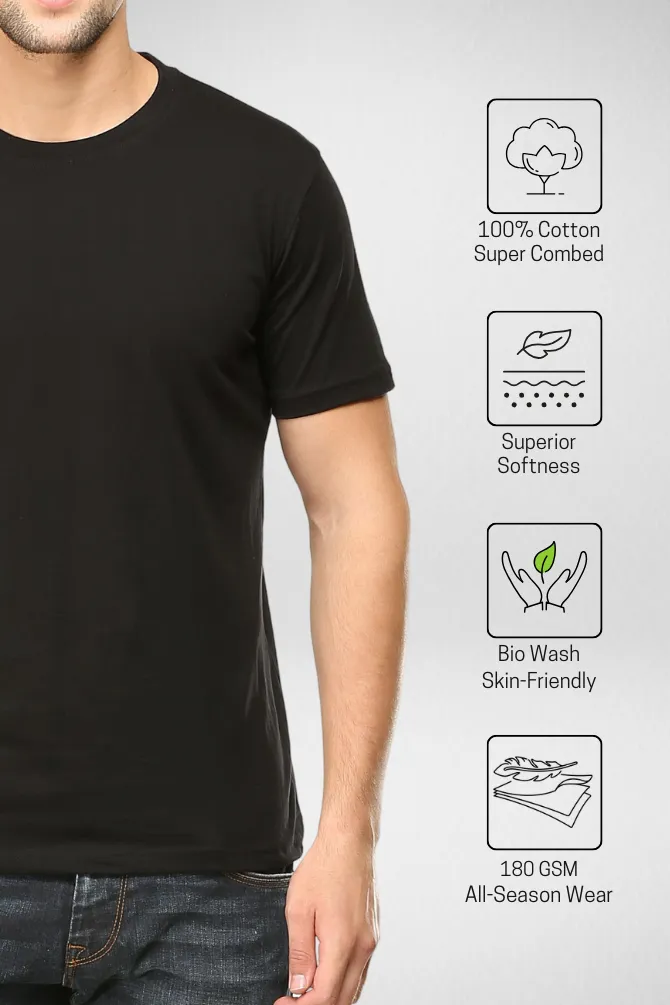 Pack Of 3 Plain T-shirts White Black and Grey Melange for Men