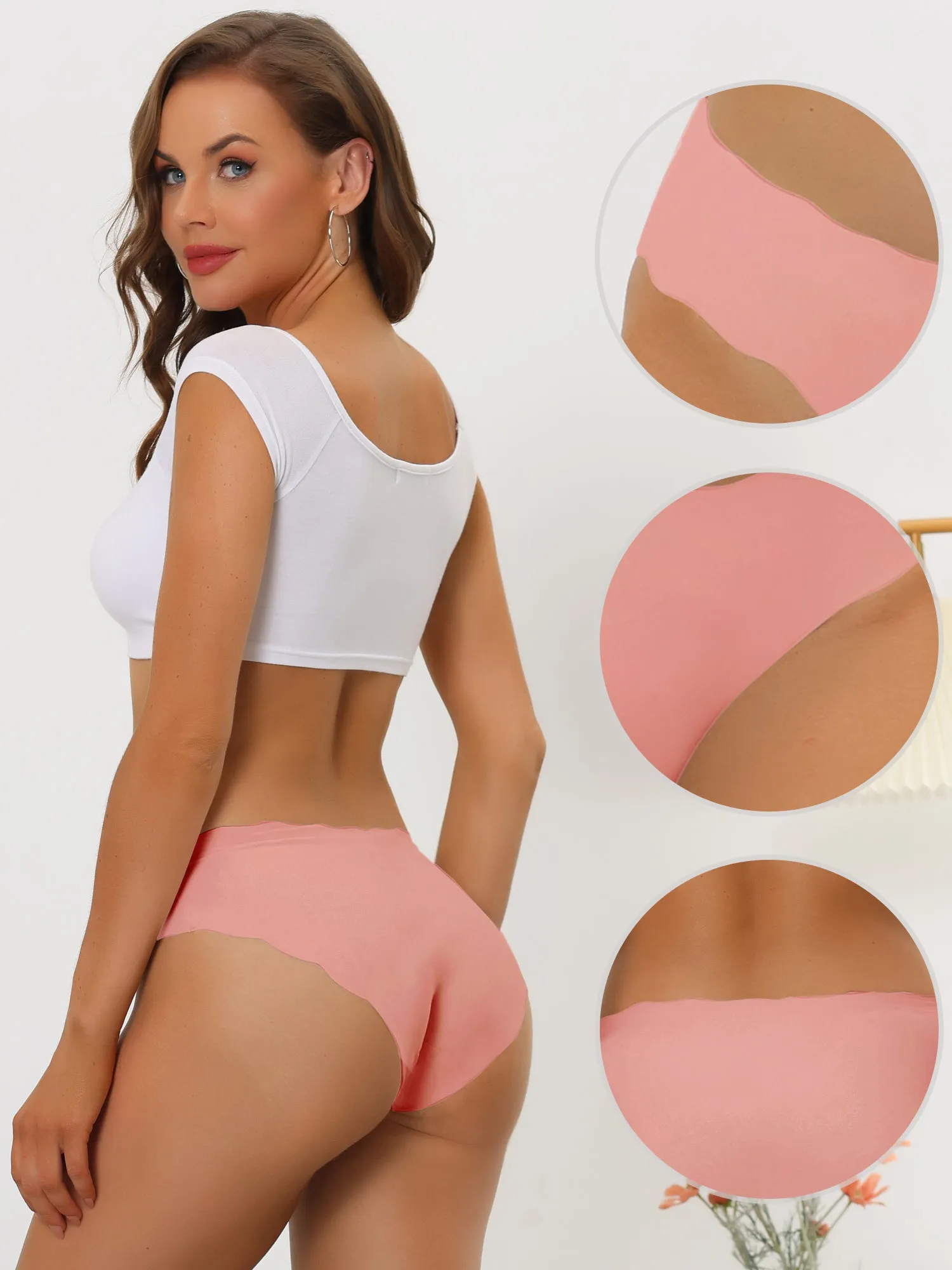 Panties for Women No Show Stretch Solid Underwear Invisible Brief