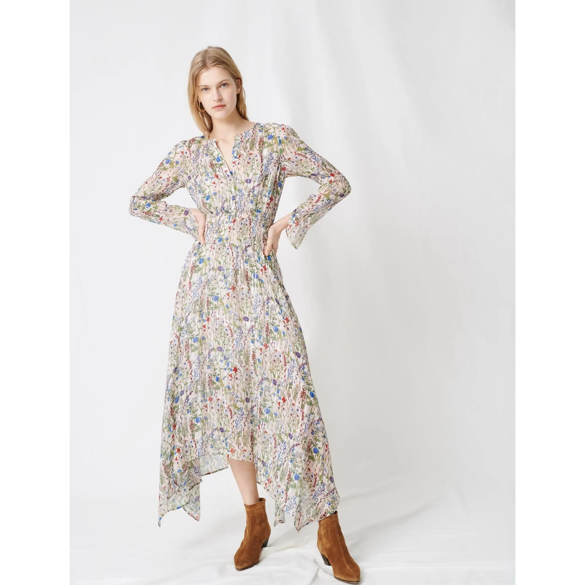 Rangley Dress - Ecru / Green
