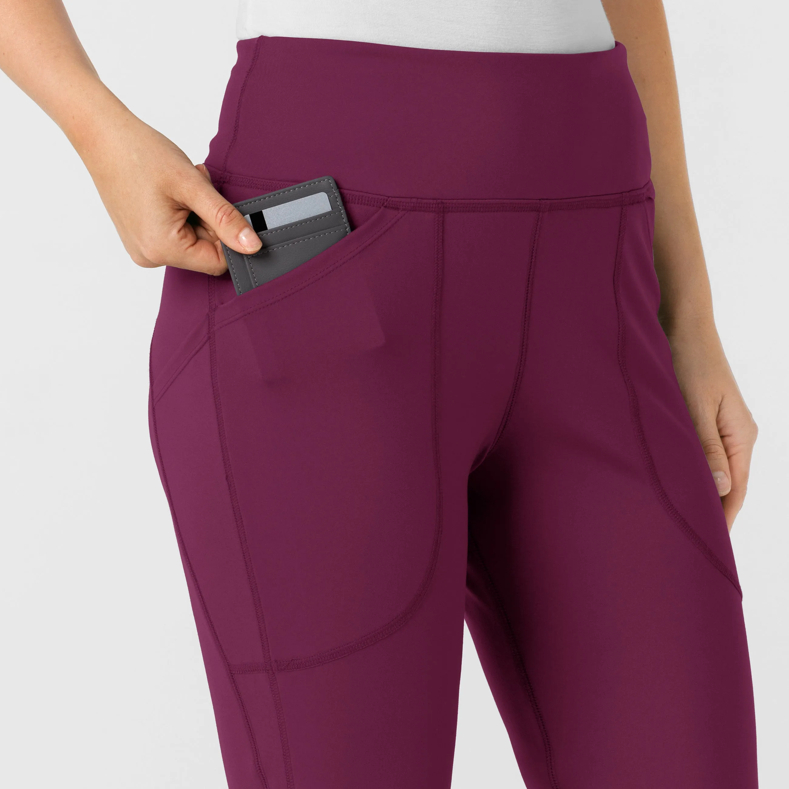 RENEW Knit Women's Flare Yoga Scrub Pant - Wine