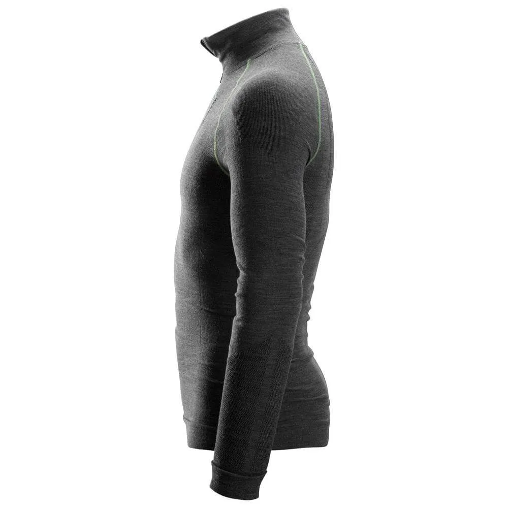 Snickers 9441 FlexiWork Seamless Wool Long Sleeve Half Zip Base-Layer Shirt