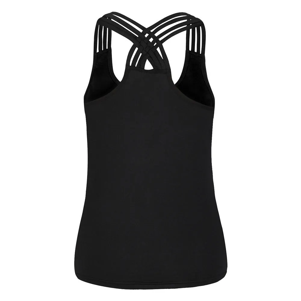 Star Design Criss Cross Back Tank Top
