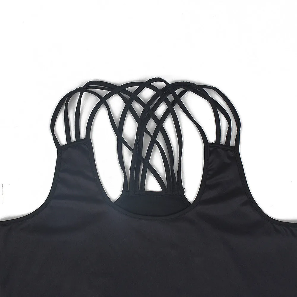 Star Design Criss Cross Back Tank Top