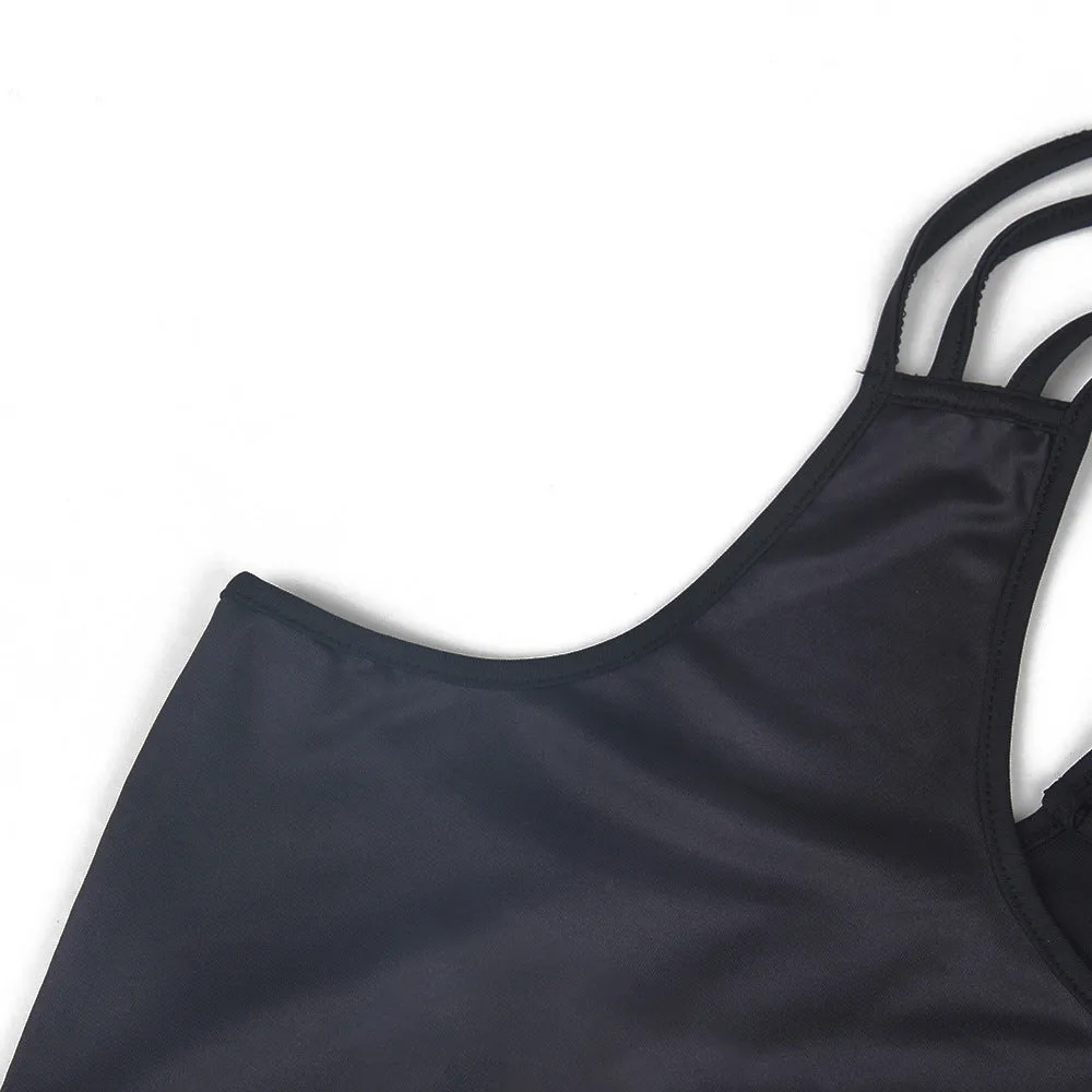 Star Design Criss Cross Back Tank Top