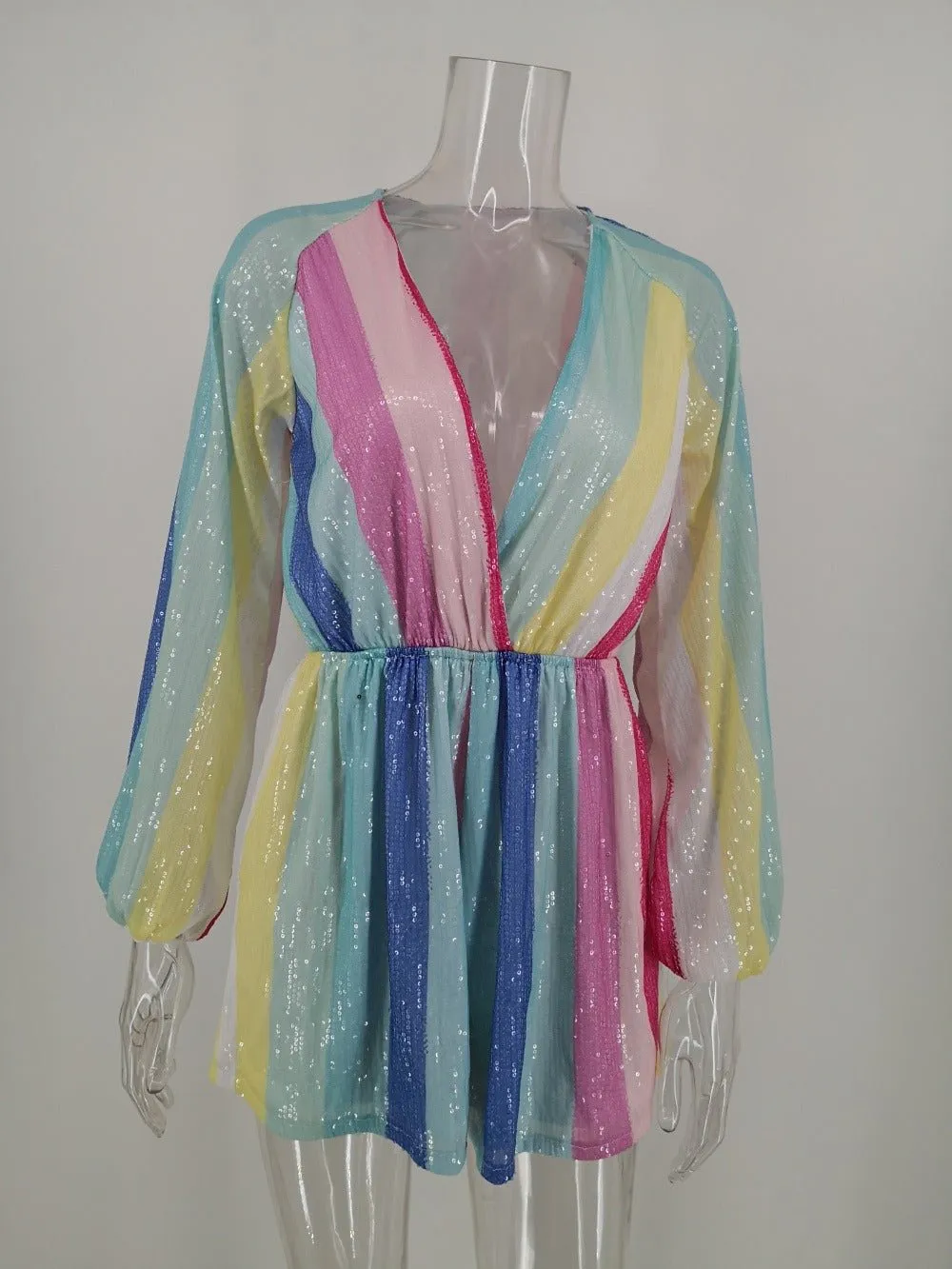 Striped Sequin Jumpsuit
