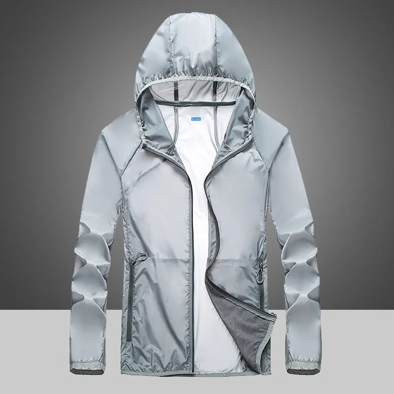 Sun Resistant Clothes Summer Wind Shield Casual Breathable Trench Coat for Men