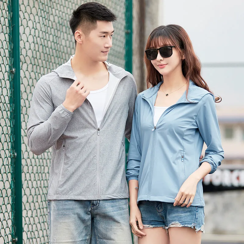 Sun Resistant Clothes Sun Protection Jacket Men's Ice Silk Breathable Trench Coat