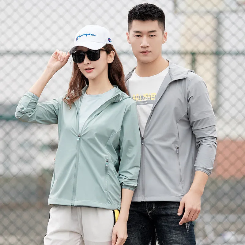 Sun Resistant Clothes Sun Protection Jacket Men's Ice Silk Breathable Trench Coat
