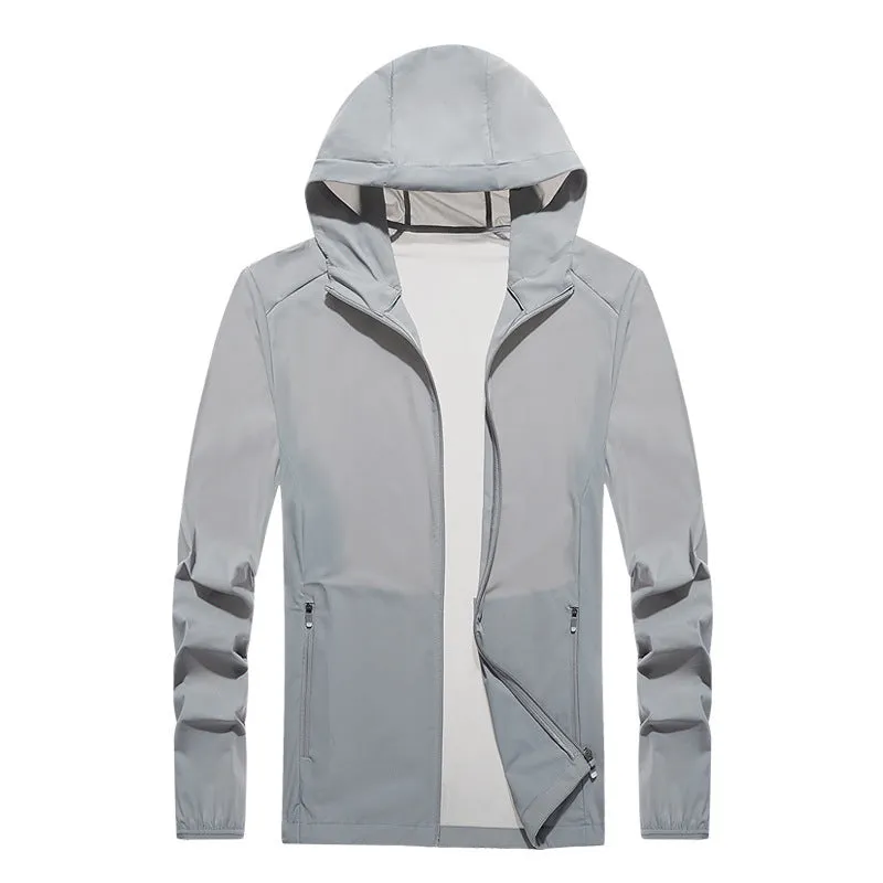 Sun Resistant Clothes Sun Protection Jacket Men's Ice Silk Breathable Trench Coat