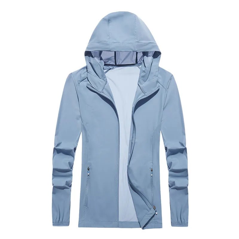 Sun Resistant Clothes Sun Protection Jacket Men's Ice Silk Breathable Trench Coat